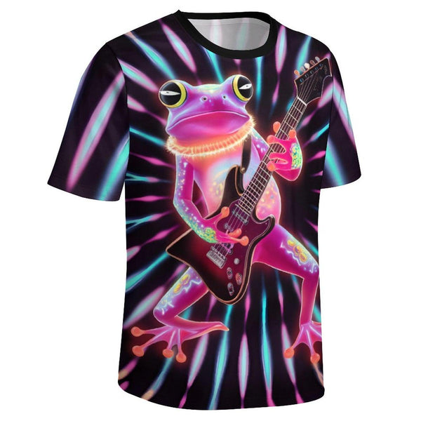 Psychedelic Frog Playing Guitar T-Shirt - Swaggy Clothing