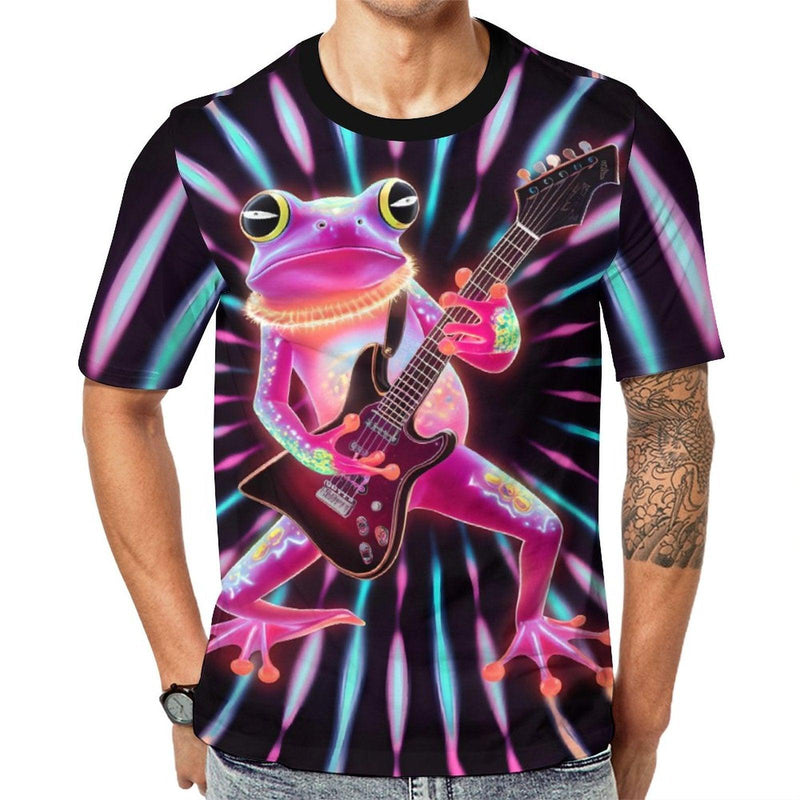 Psychedelic Frog Playing Guitar T-Shirt - Swaggy Clothing