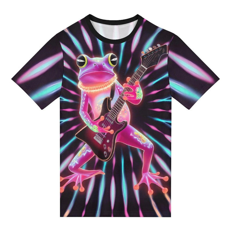 Psychedelic Frog Playing Guitar T-Shirt - Swaggy Clothing