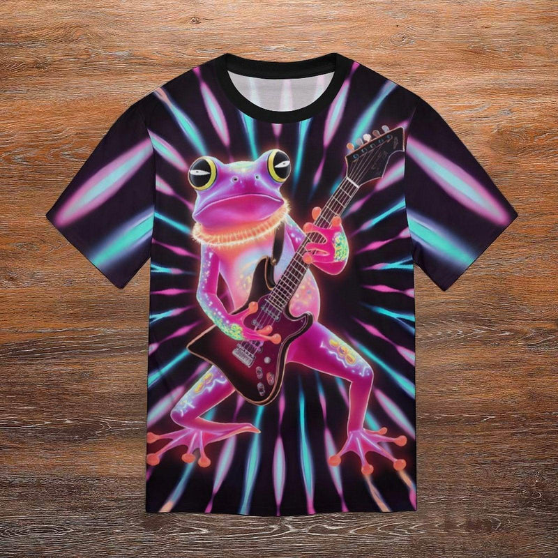 Psychedelic Frog Playing Guitar T-Shirt - Swaggy Clothing