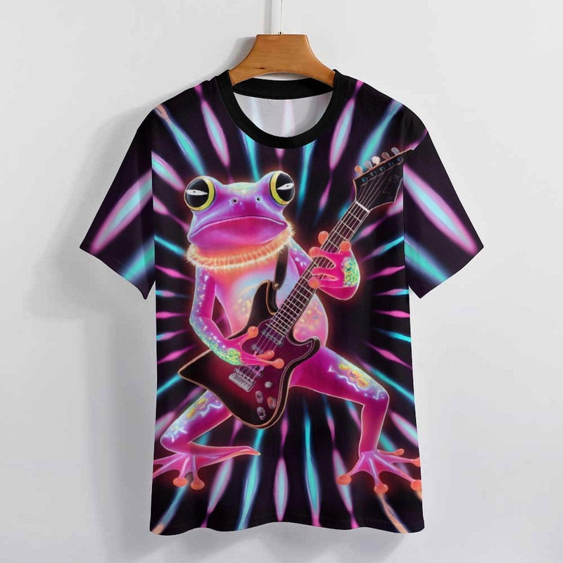 Psychedelic Frog Playing Guitar T-Shirt - Swaggy Clothing