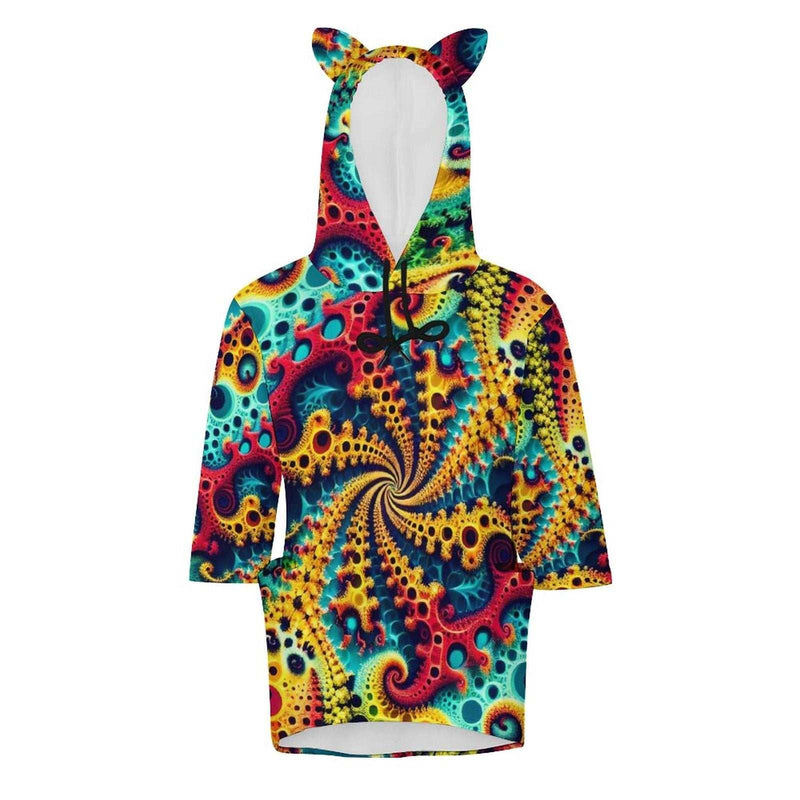 Women's psychedelic Fractal Hoodie - Swaggy Clothing